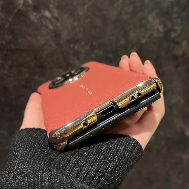 For Huawei Mate X5 Electroplated Gold Edge Dual Middle Axis Supercar Texture Phone Case