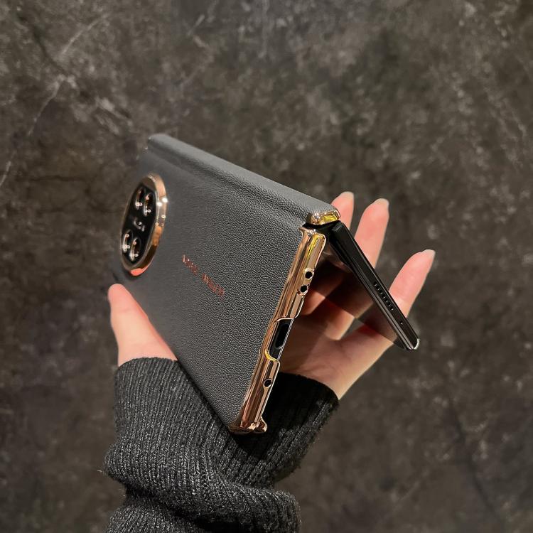 For Huawei Mate X5 Electroplated Gold Edge Dual Middle Axis Supercar Texture Phone Case