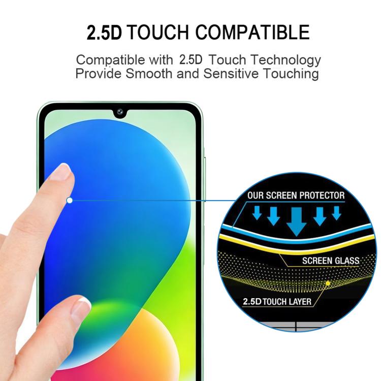 For Galaxy F07e 4G High Aluminum Full Screen Silk Printing Tempered Glass Film