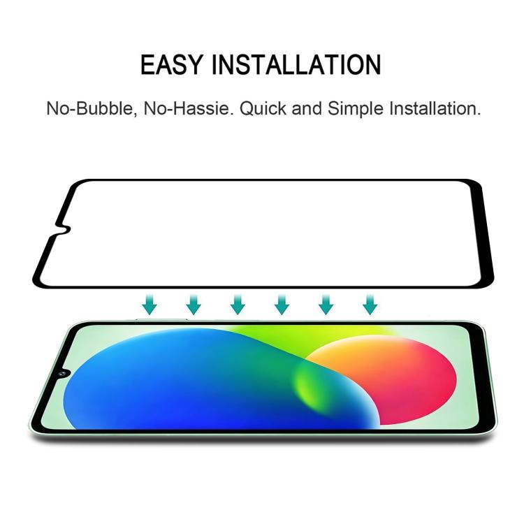 For Galaxy F07e 4G High Aluminum Full Screen Silk Printing Tempered Glass Film