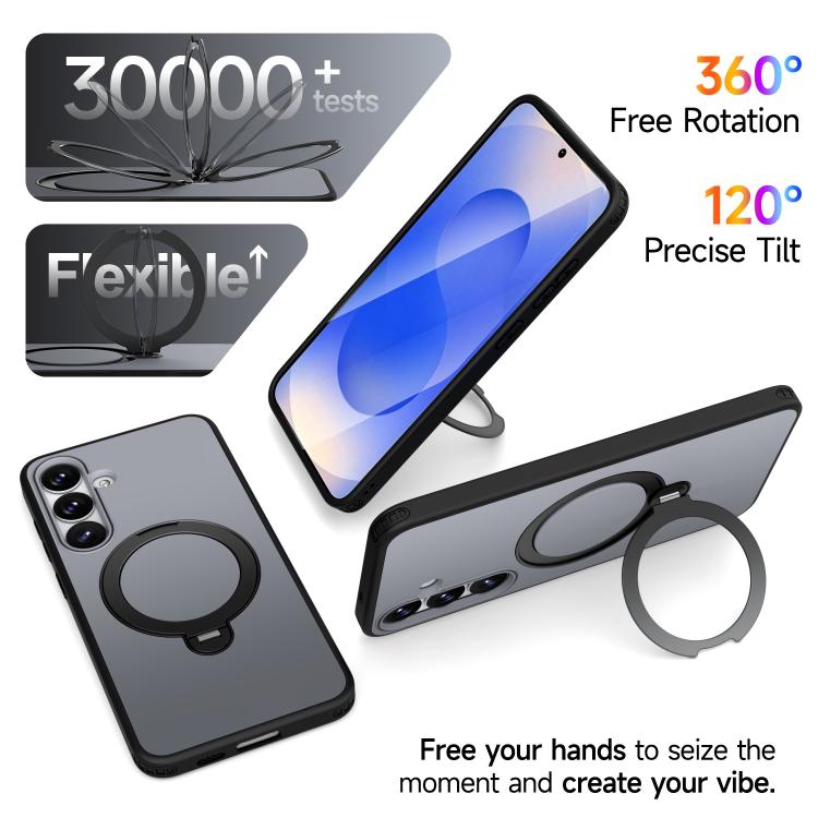 For Galaxy S24 5G / S25 5G Rotating Holder TPU + PC Magnetic Shockproof Phone Case