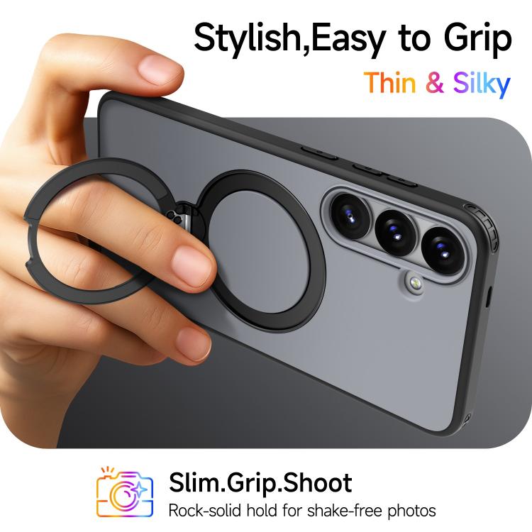 For Galaxy S26+ 5G Rotating Holder TPU + PC Magnetic Shockproof Phone Case