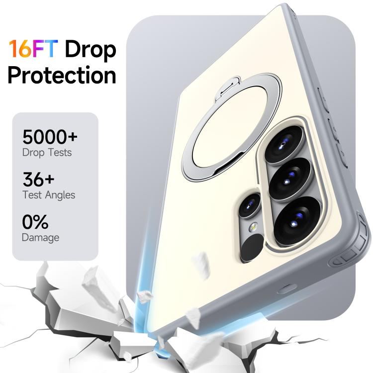 For Galaxy S25 Ultra 5G Rotating Holder TPU + PC Magnetic Shockproof Phone Case