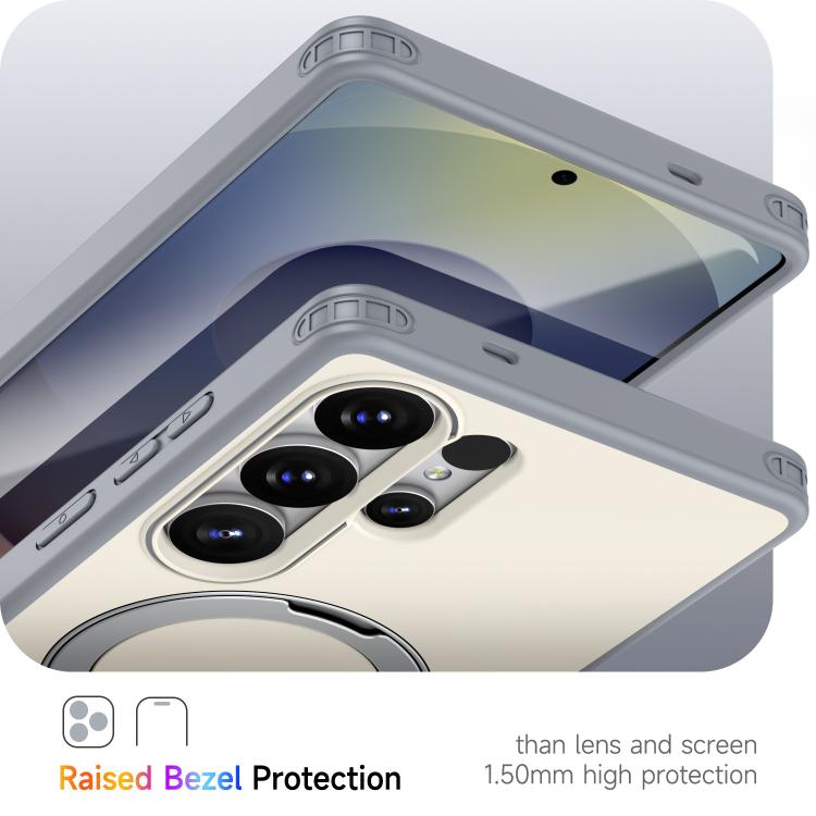 For Galaxy S25 Ultra 5G Rotating Holder TPU + PC Magnetic Shockproof Phone Case