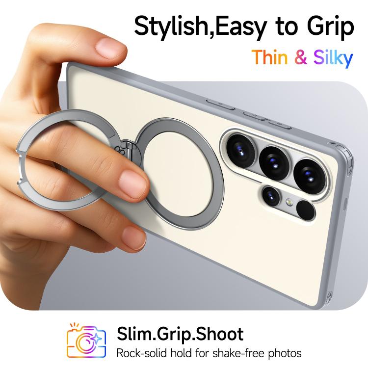For Galaxy S25 Ultra 5G Rotating Holder TPU + PC Magnetic Shockproof Phone Case