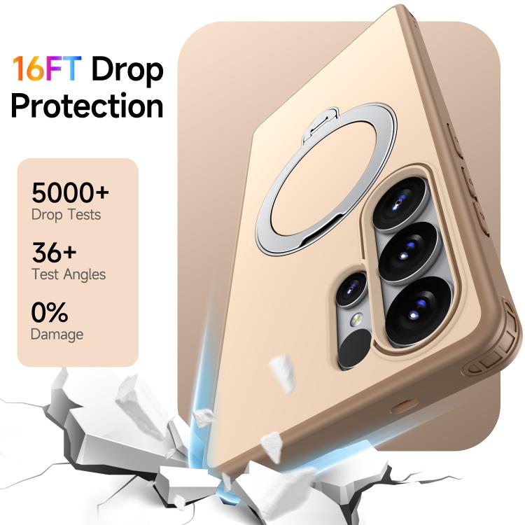 For Galaxy S25 Ultra 5G Rotating Holder TPU + PC Magnetic Shockproof Phone Case