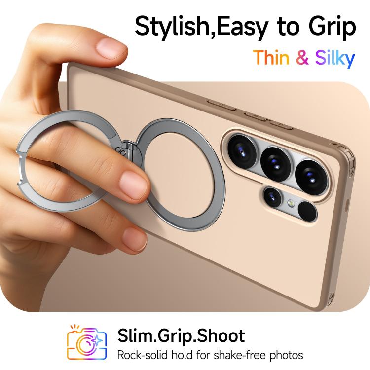 For Galaxy S25 Ultra 5G Rotating Holder TPU + PC Magnetic Shockproof Phone Case
