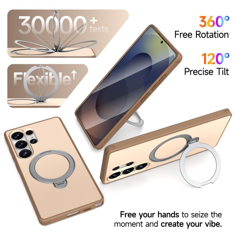 For Galaxy S25 Ultra 5G Rotating Holder TPU + PC Magnetic Shockproof Phone Case