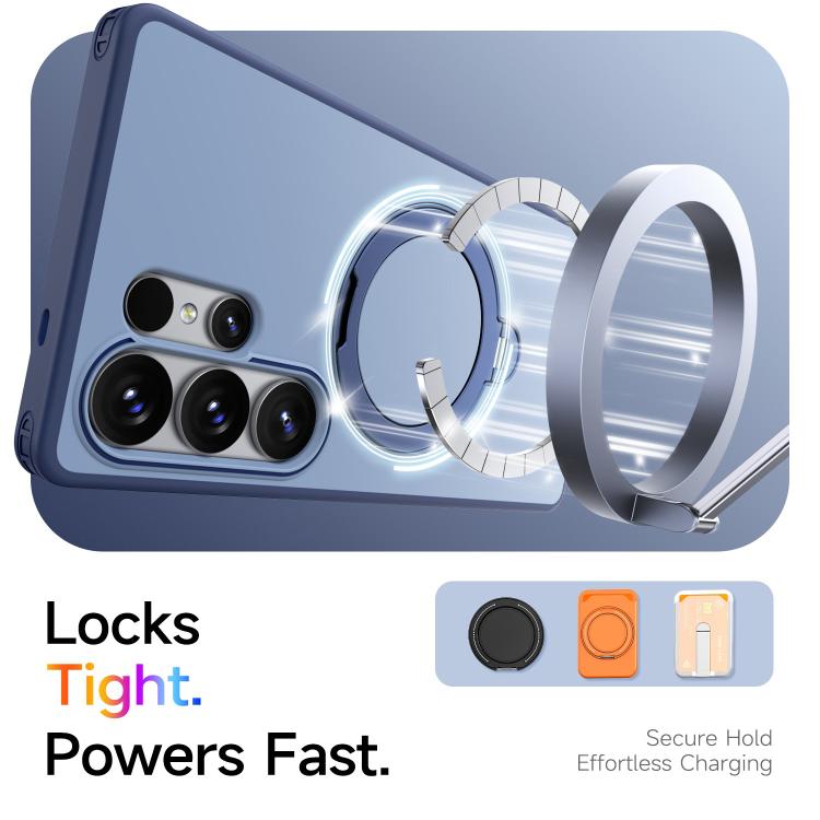 For Galaxy S25 Ultra 5G Rotating Holder TPU + PC Magnetic Shockproof Phone Case