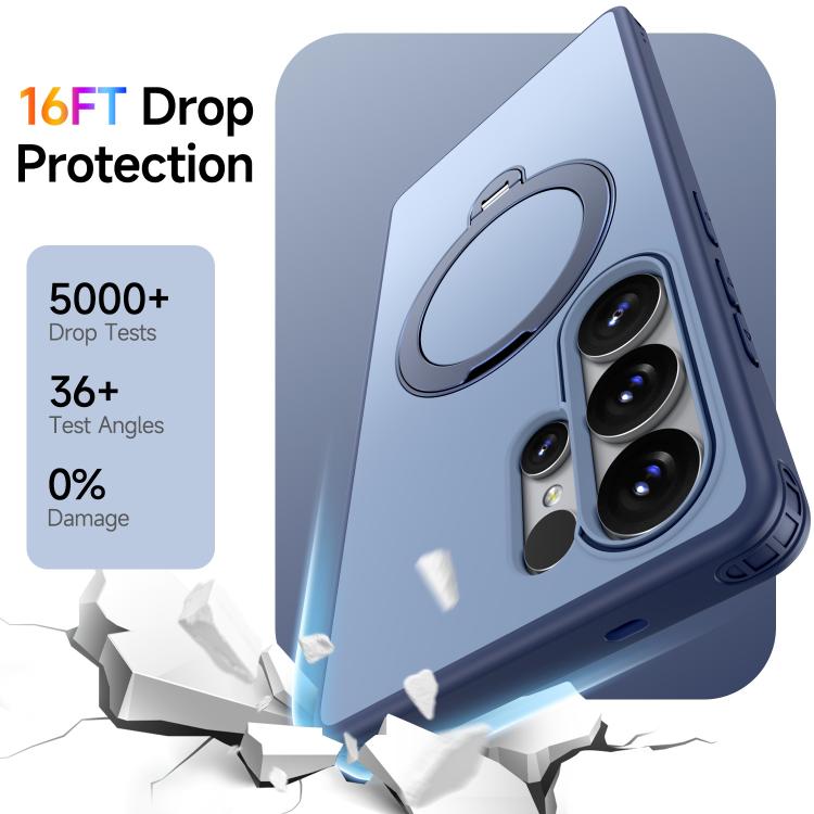 For Galaxy S25 Ultra 5G Rotating Holder TPU + PC Magnetic Shockproof Phone Case