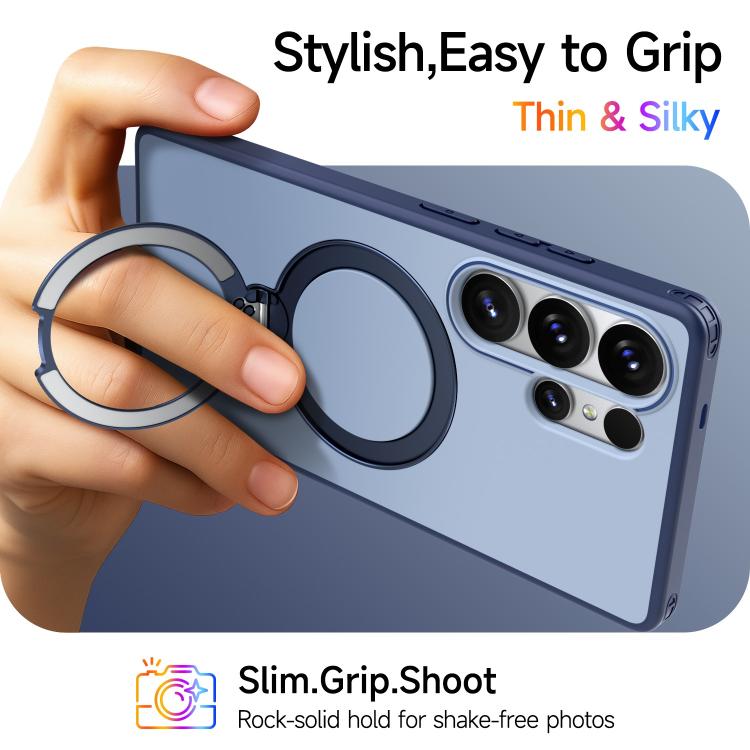 For Galaxy S25 Ultra 5G Rotating Holder TPU + PC Magnetic Shockproof Phone Case