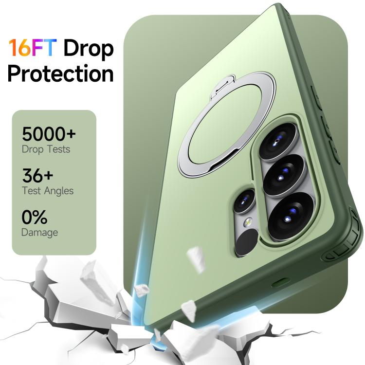 For Galaxy S25 Ultra 5G Rotating Holder TPU + PC Magnetic Shockproof Phone Case