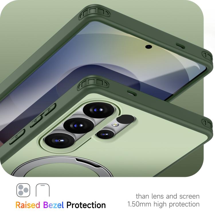 For Galaxy S25 Ultra 5G Rotating Holder TPU + PC Magnetic Shockproof Phone Case