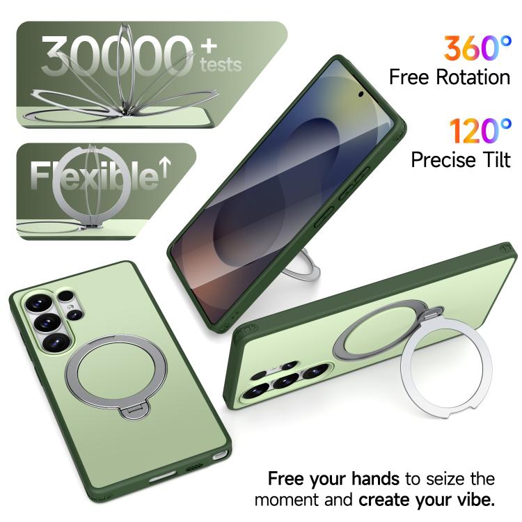 For Galaxy S25 Ultra 5G Rotating Holder TPU + PC Magnetic Shockproof Phone Case