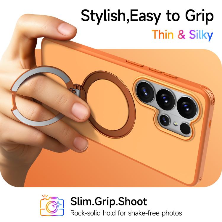 For Galaxy S26 Ultra 5G Rotating Holder TPU + PC Magnetic Shockproof Phone Case