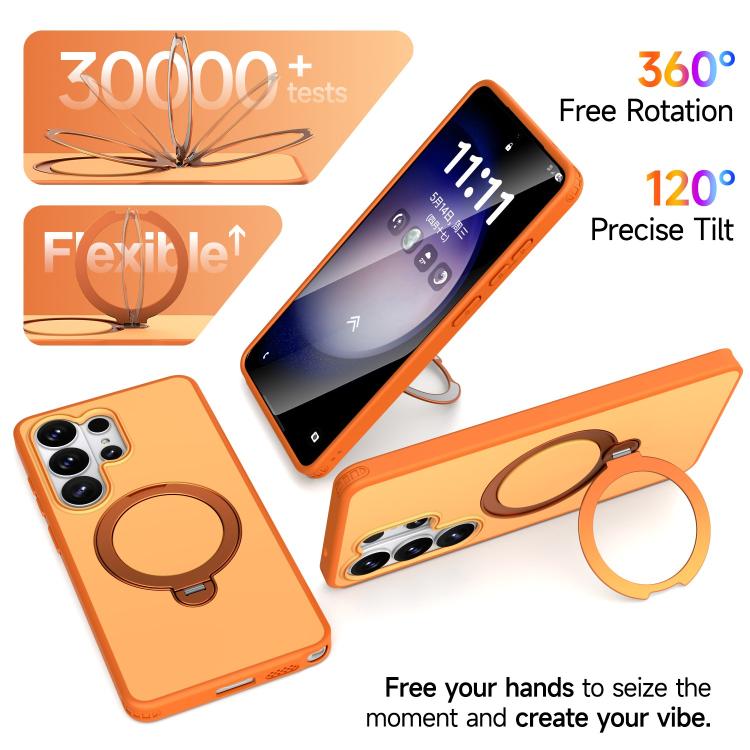 For Galaxy S26 Ultra 5G Rotating Holder TPU + PC Magnetic Shockproof Phone Case