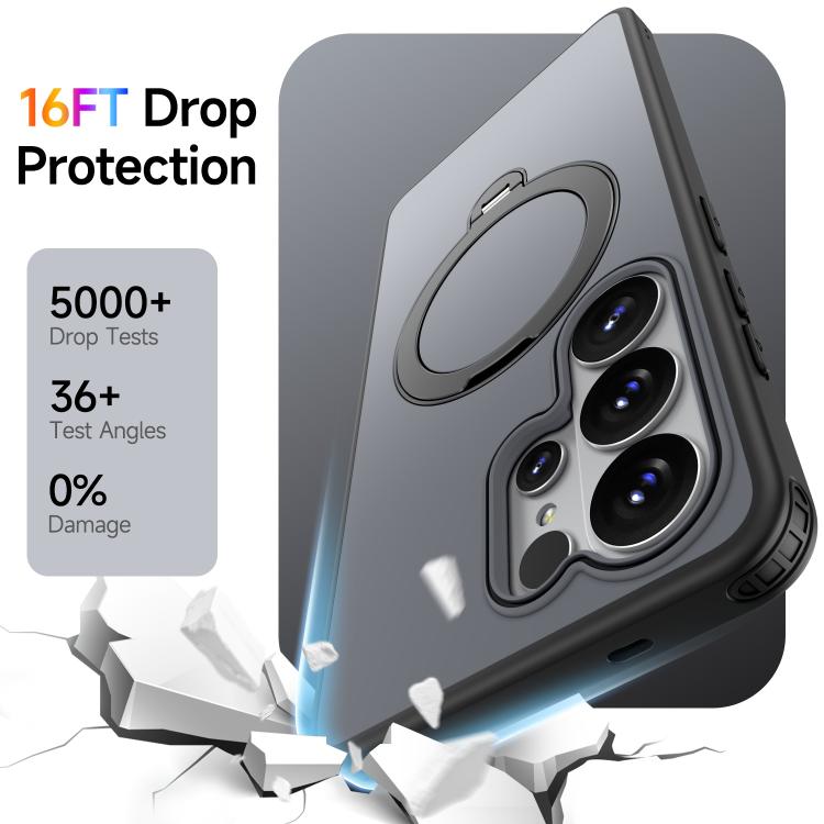 For Galaxy S26 Ultra 5G Rotating Holder TPU + PC Magnetic Shockproof Phone Case