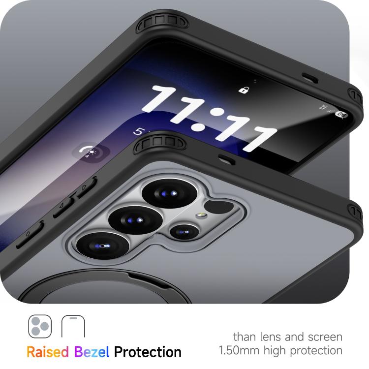 For Galaxy S26 Ultra 5G Rotating Holder TPU + PC Magnetic Shockproof Phone Case