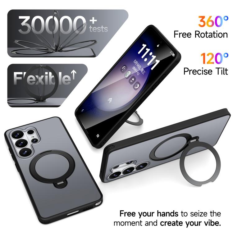 For Galaxy S26 Ultra 5G Rotating Holder TPU + PC Magnetic Shockproof Phone Case