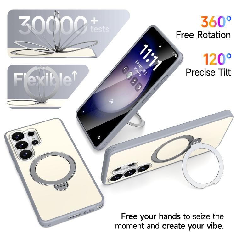 For Galaxy S26 Ultra 5G Rotating Holder TPU + PC Magnetic Shockproof Phone Case