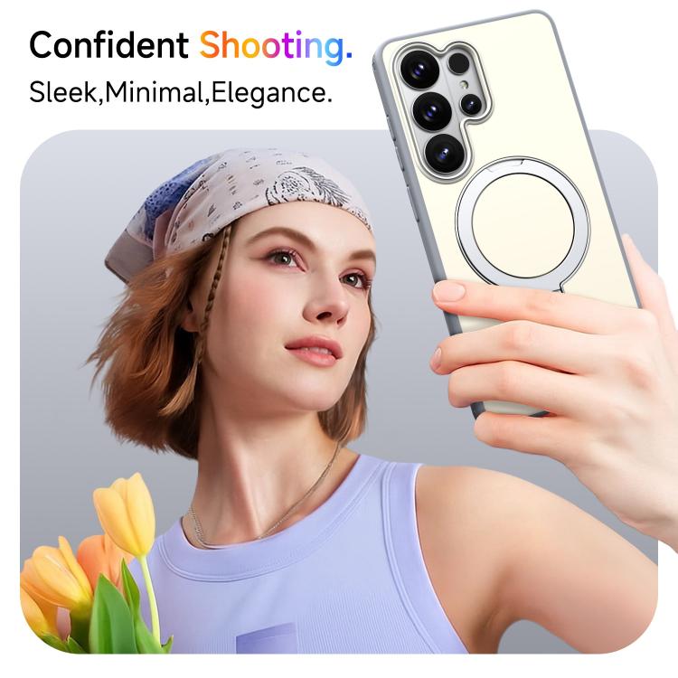 For Galaxy S26 Ultra 5G Rotating Holder TPU + PC Magnetic Shockproof Phone Case