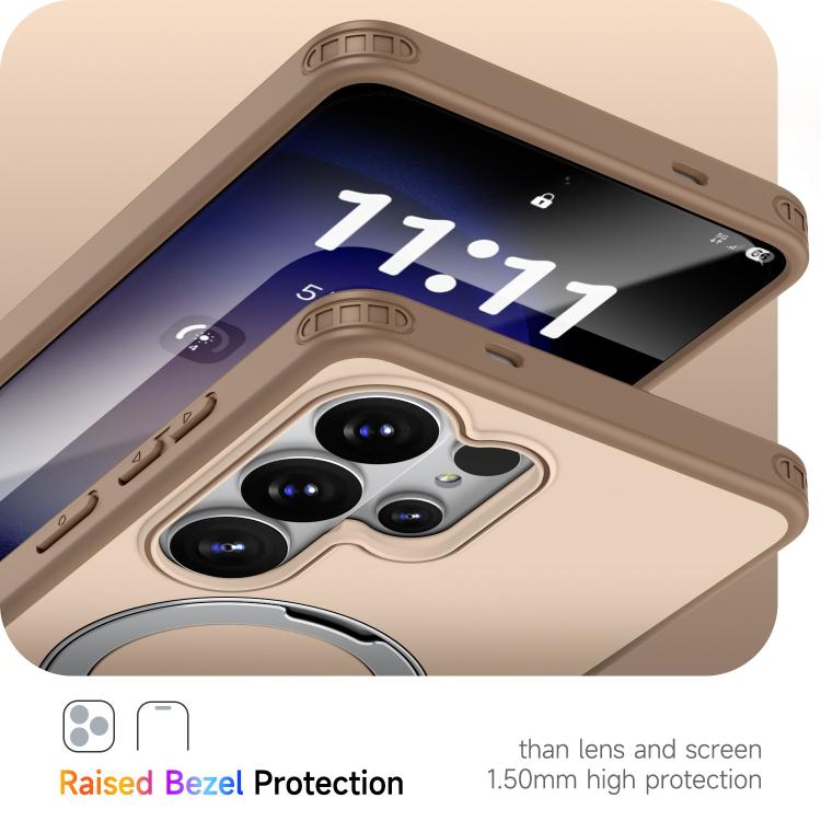 For Galaxy S26 Ultra 5G Rotating Holder TPU + PC Magnetic Shockproof Phone Case