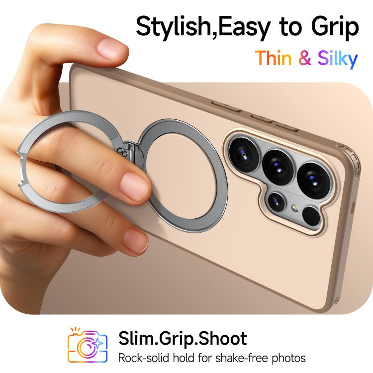 For Galaxy S26 Ultra 5G Rotating Holder TPU + PC Magnetic Shockproof Phone Case