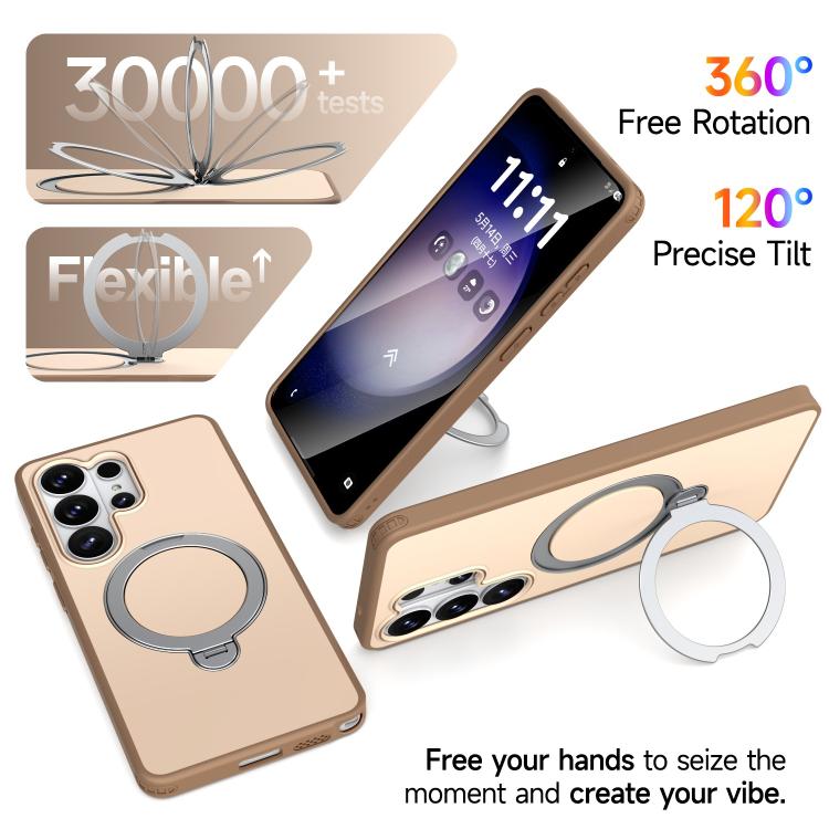 For Galaxy S26 Ultra 5G Rotating Holder TPU + PC Magnetic Shockproof Phone Case