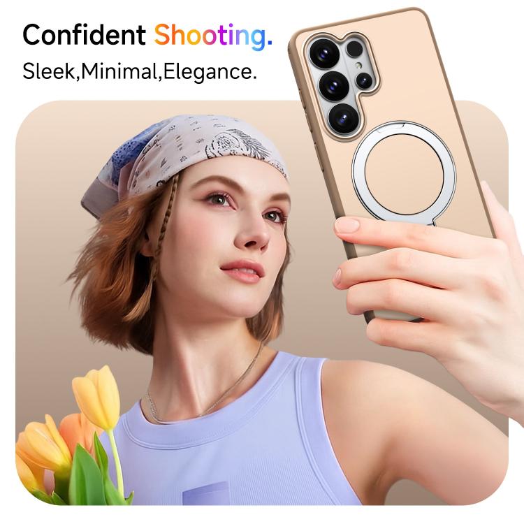 For Galaxy S26 Ultra 5G Rotating Holder TPU + PC Magnetic Shockproof Phone Case