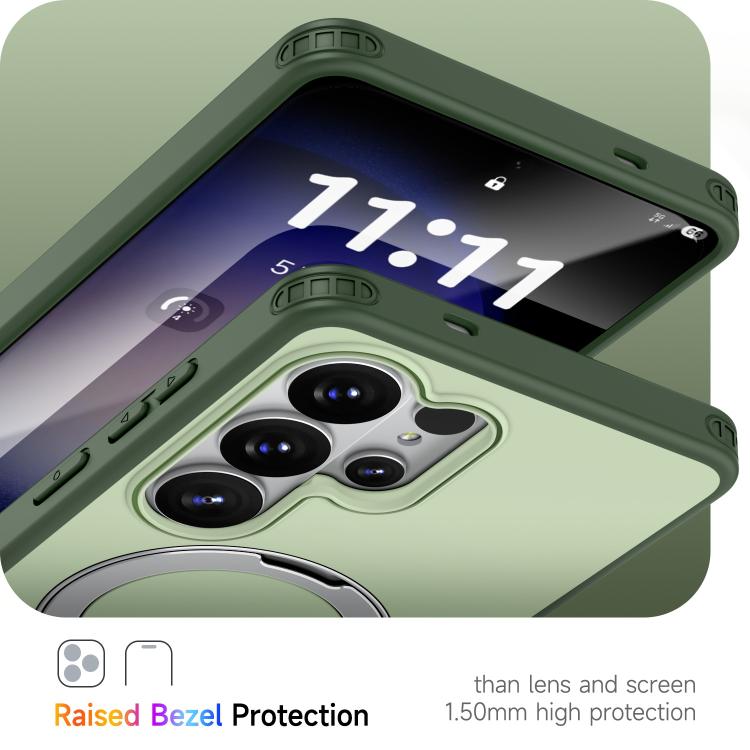 For Galaxy S26 Ultra 5G Rotating Holder TPU + PC Magnetic Shockproof Phone Case