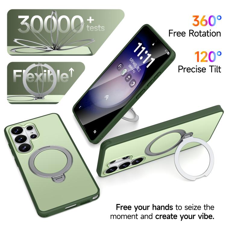For Galaxy S26 Ultra 5G Rotating Holder TPU + PC Magnetic Shockproof Phone Case