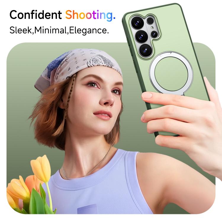 For Galaxy S26 Ultra 5G Rotating Holder TPU + PC Magnetic Shockproof Phone Case