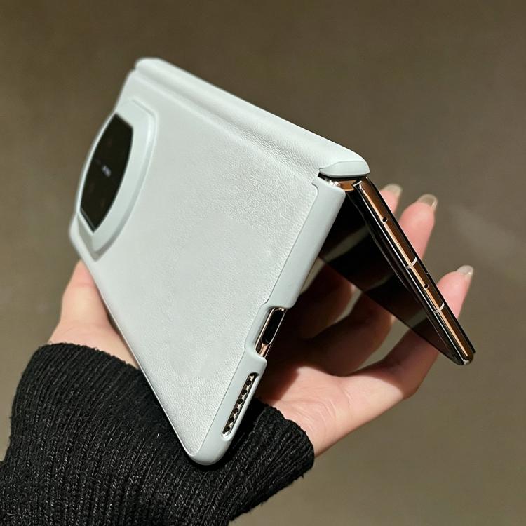 For Huawei Mate X7 Skin Feel Blue Edge Vegan Leather Phone Case