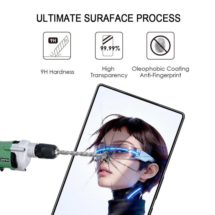 For ZTE nubia RedMagic 11S Pro 5G High Aluminum Full Screen Silk Printing Tempered Glass Film, Support Fingerprint Unlocking