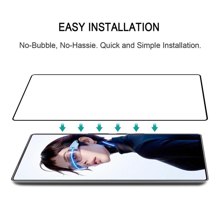 For ZTE nubia RedMagic 11S Pro 5G High Aluminum Full Screen Silk Printing Tempered Glass Film, Support Fingerprint Unlocking