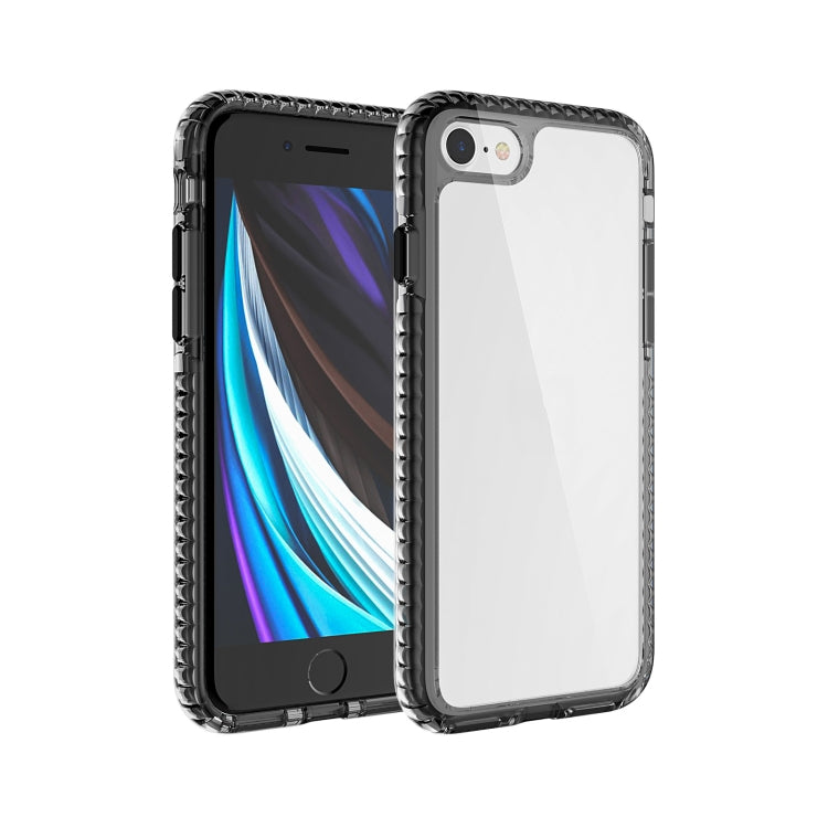 For iPhone 12 mini 2 in 1 Ultra Clear Shockproof PC+ TPU Case with Removable Color Button For iPhone SE 2020 / 8 / 7