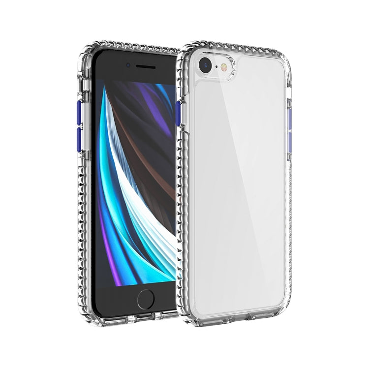 For iPhone 12 mini 2 in 1 Ultra Clear Shockproof PC+ TPU Case with Removable Color Button For iPhone SE 2020 / 8 / 7