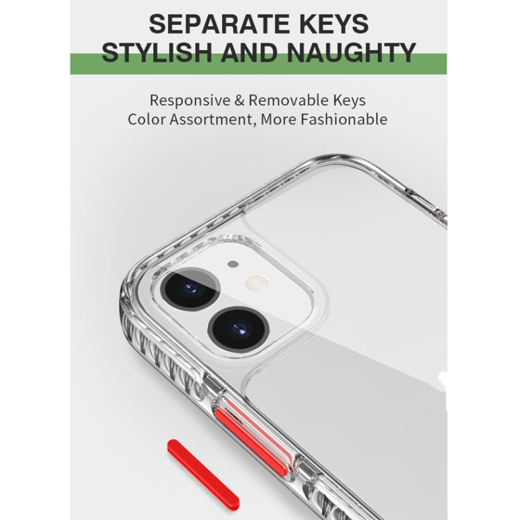 For iPhone 11 Pro Max 2 in 1 Ultra Clear Shockproof PC+ TPU Case with Removable Color Button