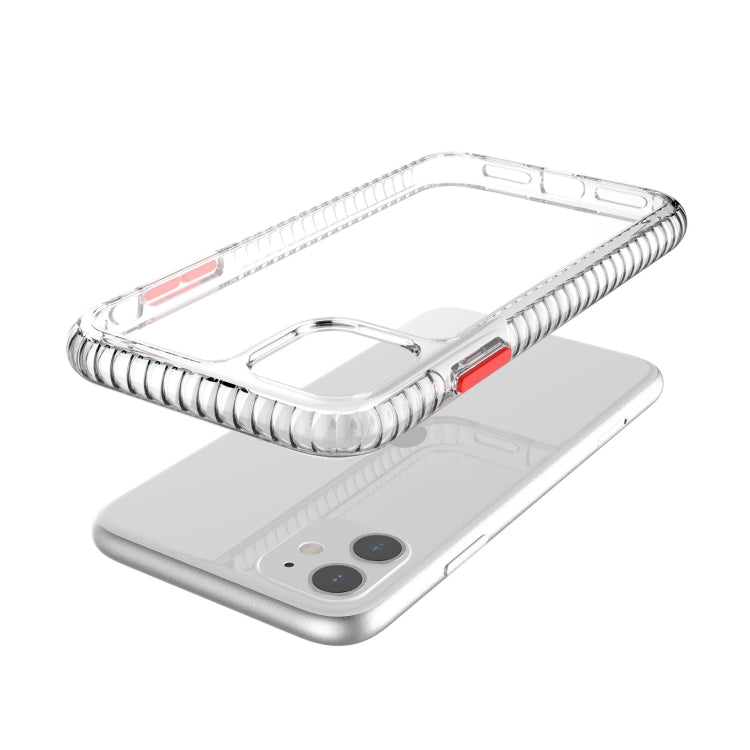 For iPhone 11 2 in 1 Ultra Clear Shockproof PC+ TPU Case with Removable Color Button