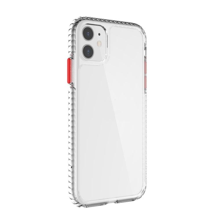 For iPhone 11 2 in 1 Ultra Clear Shockproof PC+ TPU Case with Removable Color Button