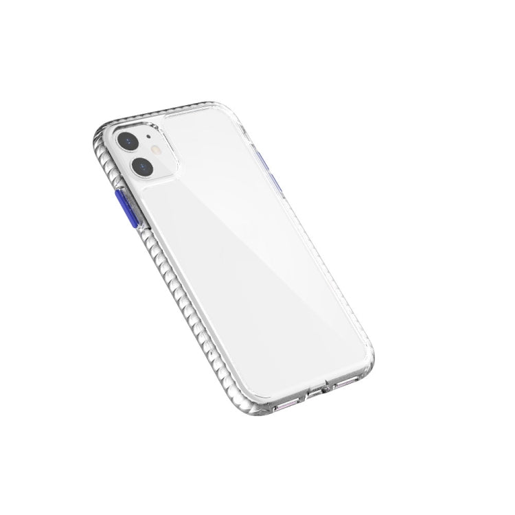 For iPhone 11 2 in 1 Ultra Clear Shockproof PC+ TPU Case with Removable Color Button