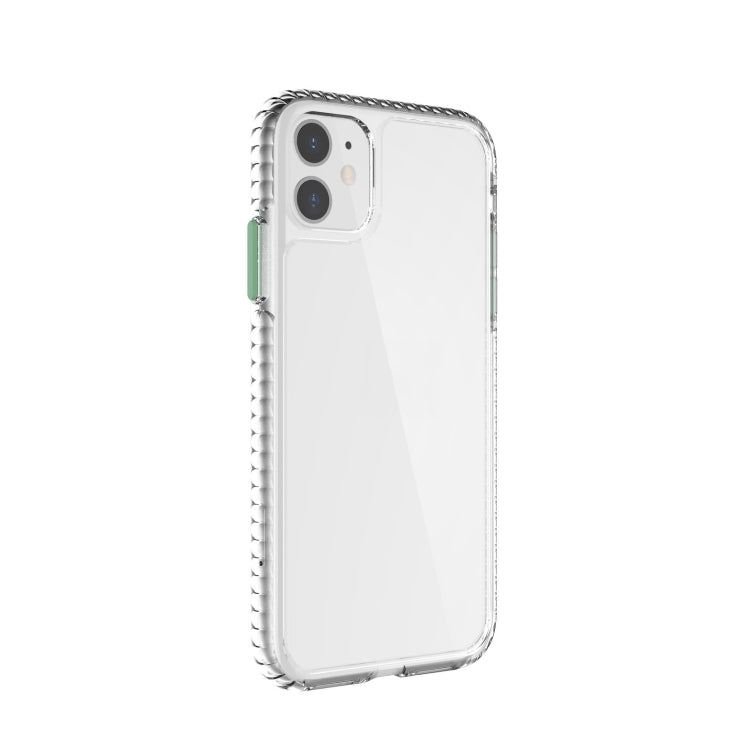For iPhone 11 2 in 1 Ultra Clear Shockproof PC+ TPU Case with Removable Color Button