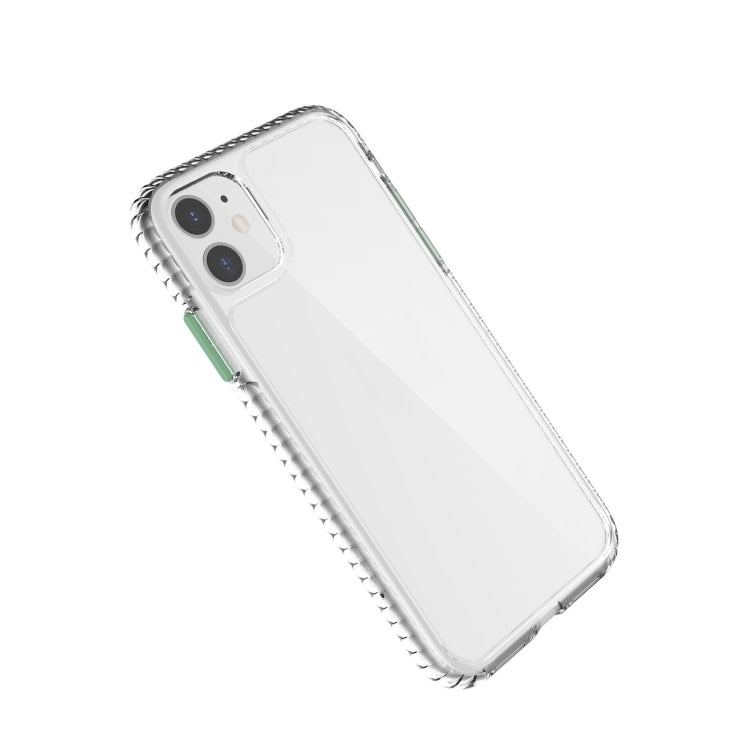 For iPhone 11 2 in 1 Ultra Clear Shockproof PC+ TPU Case with Removable Color Button