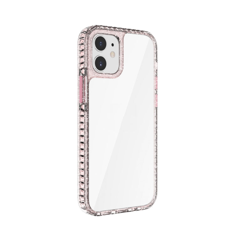 For iPhone 12 mini 2 in 1 Ultra Clear Shockproof PC+ TPU Case with Removable Color Button