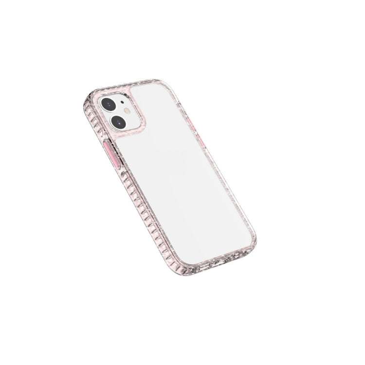 For iPhone 12 mini 2 in 1 Ultra Clear Shockproof PC+ TPU Case with Removable Color Button