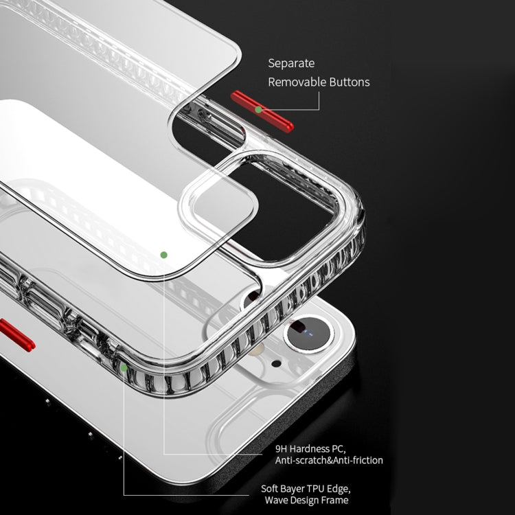 For iPhone 12 mini 2 in 1 Ultra Clear Shockproof PC+ TPU Case with Removable Color Button