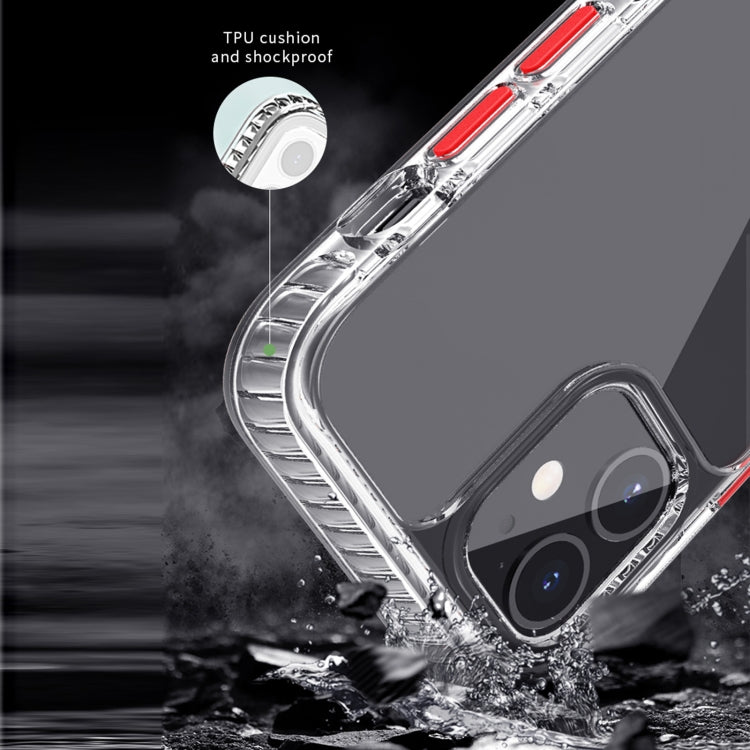 For iPhone 12 mini 2 in 1 Ultra Clear Shockproof PC+ TPU Case with Removable Color Button