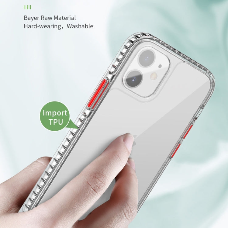 For iPhone 12 Pro Max 2 in 1 Ultra Clear Shockproof PC+ TPU Case with Removable Color Button