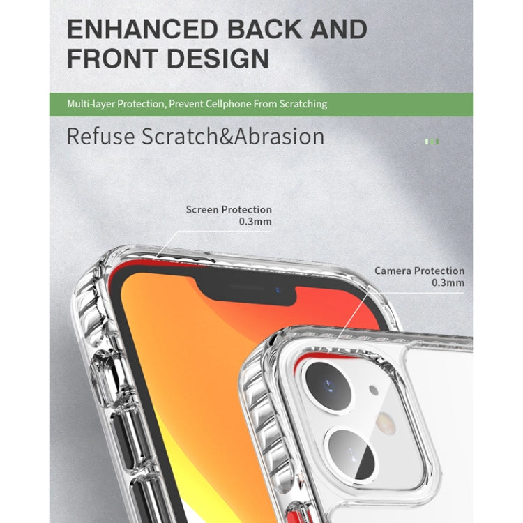 For iPhone 12 Pro Max 2 in 1 Ultra Clear Shockproof PC+ TPU Case with Removable Color Button