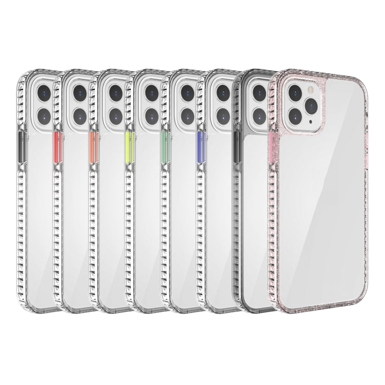 For iPhone 12 / 12 Pro 2 in 1 Ultra Clear Shockproof PC+ TPU Case with Removable Color Button